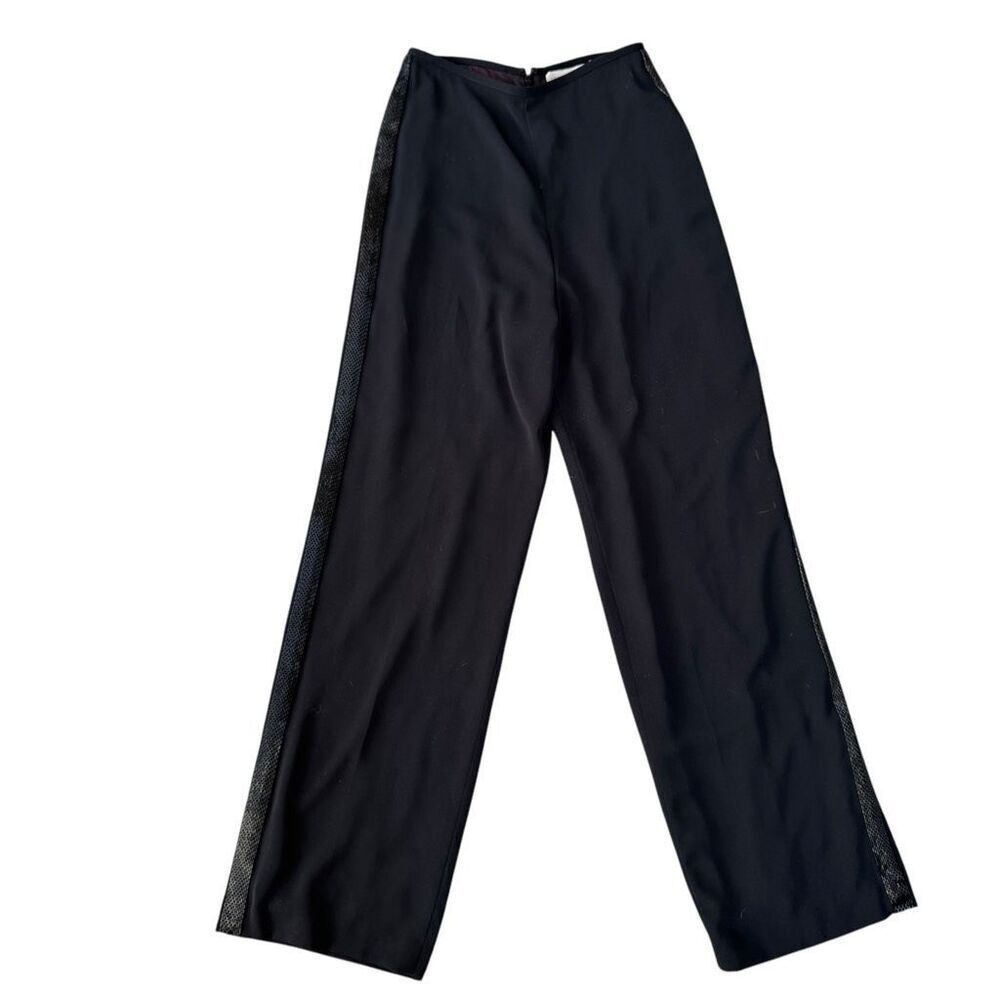 CECILY BROWN By Sean Collection Black High Waist Wide Leg Beaded Dress Pant S